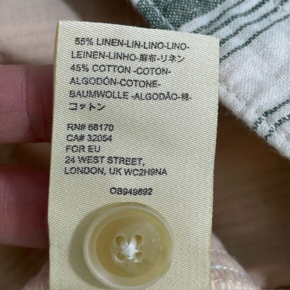 Anthropologie Beachgoer Linen Cotton Shorts in Green White Stripes Size 2 - Picture 8 of 8